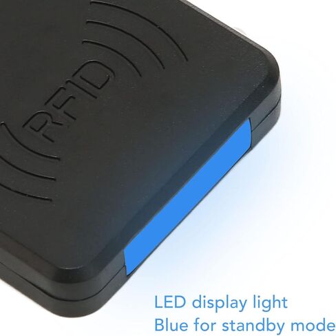 قارئ بطاقات الهاتف Sanpyl RFID، واجهة USB C 125 كيلو هرتز قارئ البطاقات الذكية المحمولة RFID ID قارئ بطاقات الهاتف المحمول المدمج في الجرس (أسود) in Saudi Arabia