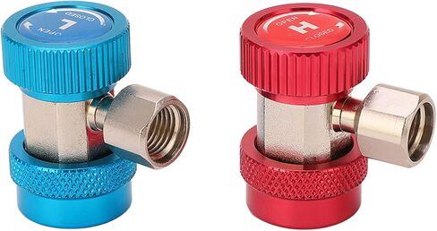 R134a Quick Coupler Adapters Adjustable Air Conditioning Manifold Meter Hose Conversion Kit 1/4in High Compatibility in Kuwait