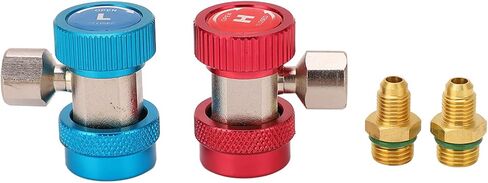 R134a Quick Coupler Adapters Adjustable Air Conditioning Manifold Meter Hose Conversion Kit 1/4in High Compatibility in Kuwait
