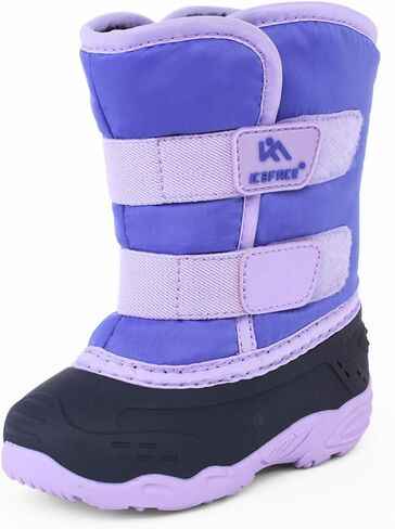 حذاء الثلج من ICEFACE للأطفال حذاء شتوي مقاوم للماء خارجي دافئ مبطن بالفرو الصناعي للأطفال الصغار/الأولاد والبنات الصغار in Kuwait