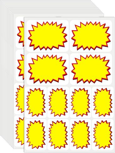 BESARME 504 Pcs Removable Garage Sale Stickers, Adhesive Yard Sale Price Stickers 2"x 3"& 3"x 4" Price Tags for Retail Flea Market Community Events County Fairs in Saudi Arabia