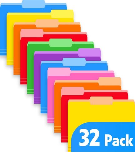 240 حزمة من مجلدات الملفات الملونة، 1/3 مجلدات ملفات ذات علامات تبويب مقاس الحروف 8.5 × 11 بوصة، مجلد ملفات متنوع بـ 8 ألوان للأعمال المكتبية والمدرسة in Kuwait