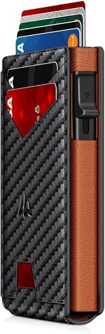 Wallet for Men，Slim Minimalist Wallet with Money Clip ＆ ID Window, RFID Blocking Pop-Up Credit Card Holder，Smart Auminum Mens Wallet Holds 9-13 Cards, Front Pocket Bifold (Magnetic Closure, Gift Box) in Saudi Arabia