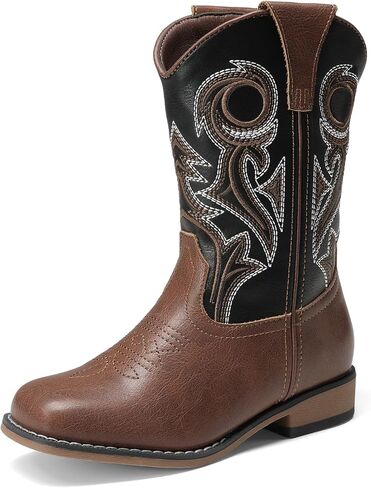 DREAM PAIRS Boys Cowboy Boots Kids Classic Western Boots Square Toe Girls Cowgirl Boots for Toddler/Little Kid/Big Kid in Kuwait
