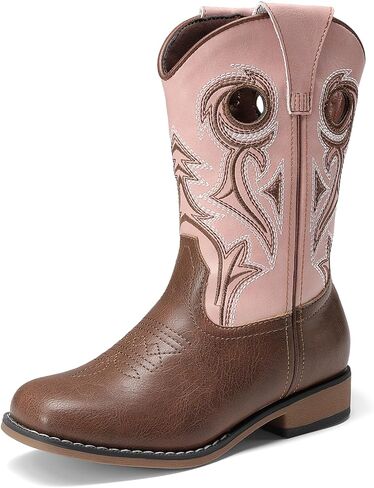 DREAM PAIRS Boys Cowboy Boots Kids Classic Western Boots Square Toe Girls Cowgirl Boots for Toddler/Little Kid/Big Kid in Kuwait