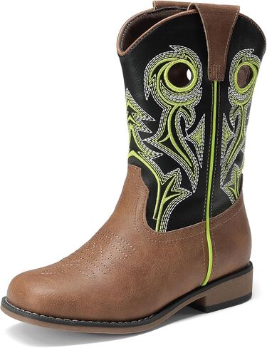 DREAM PAIRS Boys Cowboy Boots Kids Classic Western Boots Square Toe Girls Cowgirl Boots for Toddler/Little Kid/Big Kid in Kuwait