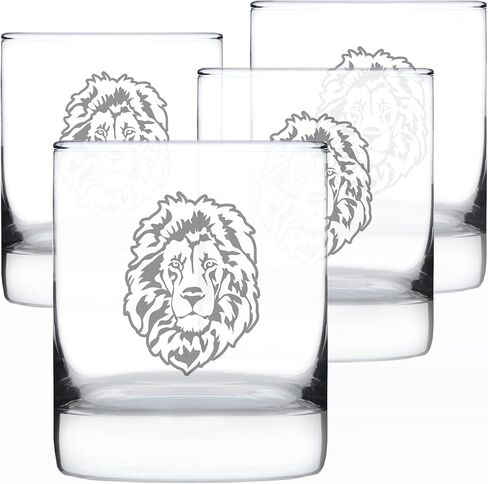 Lion Whiskey Rocks Glass - Fun Safari Themed Decor and Gifts for Lovers of African Wild Animals - 10.25 Oz Glasses in Kuwait