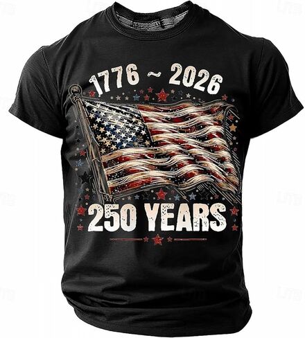250 Anniversary USA Shirt Crewneck Pullover Tops Men's Tshirts Shirts Short Sleeve T Shirt America Crew Neck Tee in Saudi Arabia
