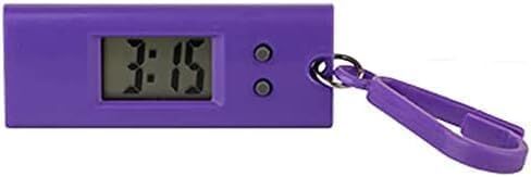 Purple Mini Digital Keychain Watches Portable Keychain Pocket Watch Backpack Clip for Lanyard Backpack, Useful and Practical,Novelty Watches Key Buckle Clip on Unisex in Saudi Arabia
