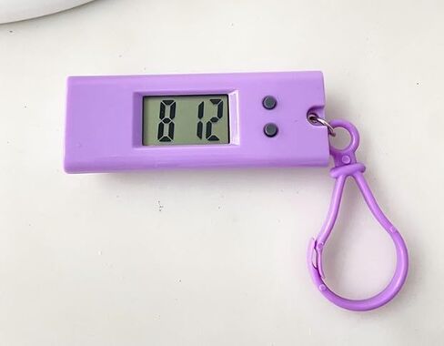 Purple Mini Digital Keychain Watches Portable Keychain Pocket Watch Backpack Clip for Lanyard Backpack, Useful and Practical,Novelty Watches Key Buckle Clip on Unisex in Saudi Arabia