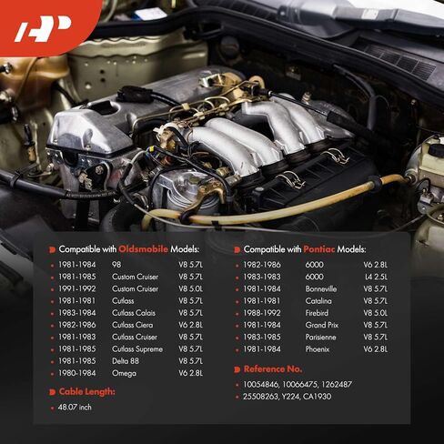 كابل حماية ناقل الحركة الأوتوماتيكي A-Premium 48.07 بوصة متوافق مع مركبات Chevy وBuick وOldsmobile وPontiac وCadillac - ماليبو وإمبالا وكامارو وكابريس وريجال و98 وبونفيل وبروغام in Kuwait