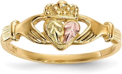 10k Yellow Gold Claddagh Ring, 12k Pink and Green Black Hills Gold in Saudi Arabia