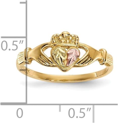 10k Yellow Gold Claddagh Ring, 12k Pink and Green Black Hills Gold in Saudi Arabia