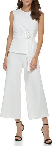 DKNY womens Knit Crepe Peplum Jumpsuit in Kuwait