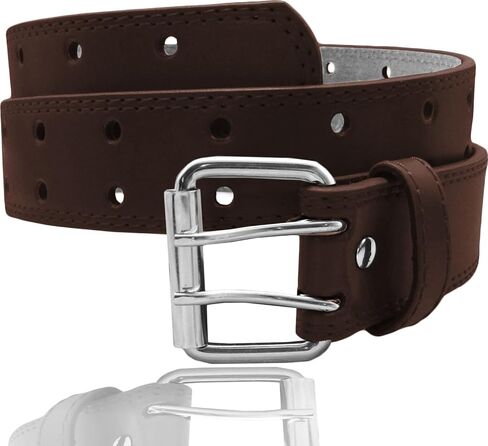 GK Eurosport EURO Womens Thick Wide 2 Hole Leather Belt - BN9041 - Brown 2XL in Saudi Arabia
