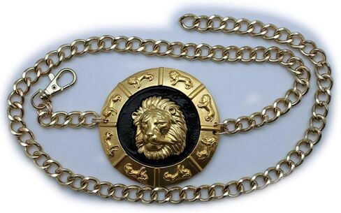 TrendyFashionJewelry Women Belt Hip High Waist Lion Medallion Buckle Charm Buckle Gold Metal Chains XS S M in Saudi Arabia