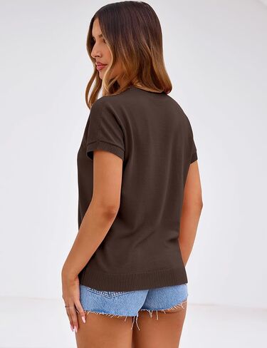 Totatuit Short Sleeve Sweaters for Womens Summer Crew Neck Knit Sweater Shirts Business Casual Work Tops 2026 Spring Outfits in Kuwait