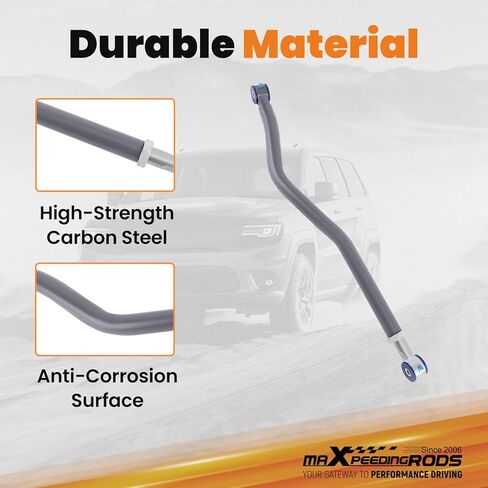 maXpeedingrods Adjustable 0-4.5" Front Track Bar for Jeep Gladiator JT Jeep Wrangler JL 2018-2024, Wear-resistant Pol Bushing with Zerk Fittings in Kuwait