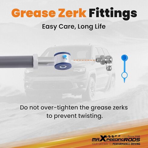 maXpeedingrods Adjustable 0-4.5" Front Track Bar for Jeep Gladiator JT Jeep Wrangler JL 2018-2024, Wear-resistant Pol Bushing with Zerk Fittings in Kuwait