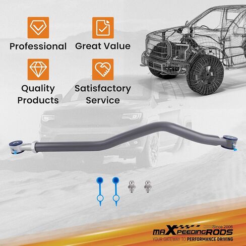 maXpeedingrods Adjustable 0-4.5" Front Track Bar for Jeep Gladiator JT Jeep Wrangler JL 2018-2024, Wear-resistant Pol Bushing with Zerk Fittings in Kuwait