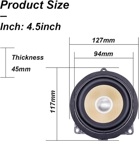 سماعات باب متوسطة المدى لبوق السيارة متوافقة مع BMW F30 F20 G01 G20 G30 F48 F20 F34 3GT X1 X2 4.5 بوصة مكبر صوت صوت موسيقى ستيريو (4.5 بوصة HK 386) in Kuwait
