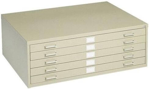 Scranton & Co 5-Drawer Metal Flat Files Cabinet for 24" x 36" Documents in Tropic Sand, Large Format File Storage, Office Document Organization, Durable Metal Construction in Kuwait