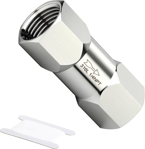 1 قطعة 316L الفولاذ المقاوم للصدأ صمام فحص في اتجاه واحد ، 1/4 "NPT صمام فحص ضاغط الهواء منع التدفق العكسي in Kuwait