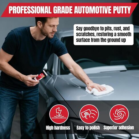 Auto Body Filler, Car Scratch Repair Kit, 100g Car Filler & 10g Hardener, Sandpaper, Scraper, Harden without Cracking, Quick-Drying Suit for Car, Boat, Metal, Fibreglass Paint Scratch Removal Repairs in Kuwait