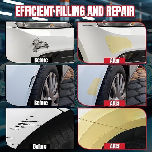 Auto Body Filler, Car Scratch Repair Kit, 100g Car Filler & 10g Hardener, Sandpaper, Scraper, Harden without Cracking, Quick-Drying Suit for Car, Boat, Metal, Fibreglass Paint Scratch Removal Repairs in Kuwait