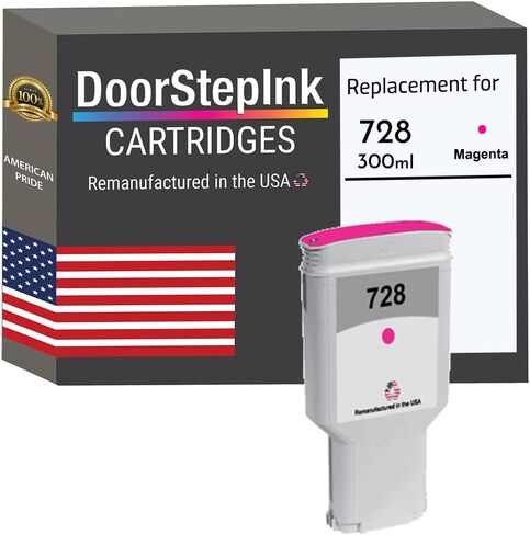DoorStepInk 728 Magenta 300ml Remanufactured Ink Cartridge Replacement for HP 728 (F9K16A) — Compatible with DesignJet T730 36-in/T830 24-in/T830 36-in — High Yield 1-Pack in Saudi Arabia