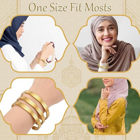Tondiamo 15/30 Set Ayatul Kursi Bracelets Bulk Ramadan Eid Mubarak Gifts for Women Muslim Quran Allah Bangle Arabic Calligraphy Cuff Bracelet Islamic Jewelry Gift with Bag for Islam Party in Saudi Arabia