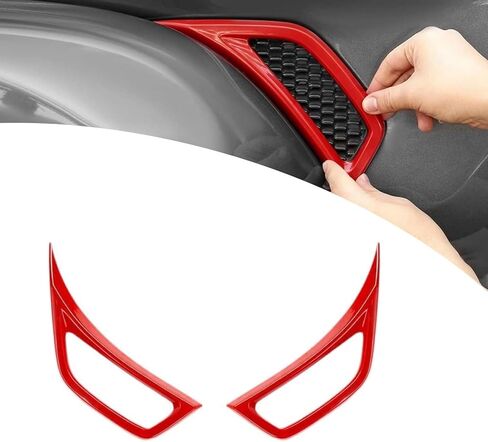 2PCS Wheel Fender Air Vent Inlet Trim Cover Decor, Side Fender Hood Vent Trim Panel, Compatible with Jeep Wrangler JL JLU Gladiator JT 2018-2025, Red Auto Exterior Accessories in Saudi Arabia