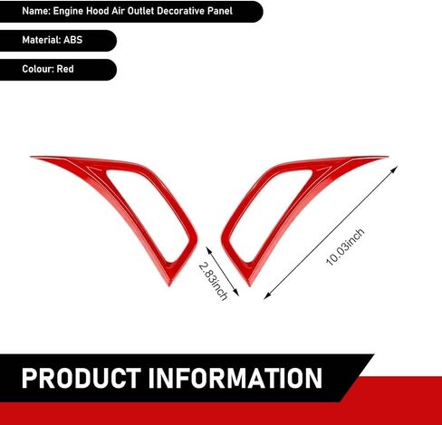 2PCS Wheel Fender Air Vent Inlet Trim Cover Decor, Side Fender Hood Vent Trim Panel, Compatible with Jeep Wrangler JL JLU Gladiator JT 2018-2025, Red Auto Exterior Accessories in Saudi Arabia
