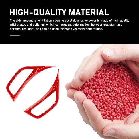 2PCS Wheel Fender Air Vent Inlet Trim Cover Decor, Side Fender Hood Vent Trim Panel, Compatible with Jeep Wrangler JL JLU Gladiator JT 2018-2025, Red Auto Exterior Accessories in Saudi Arabia