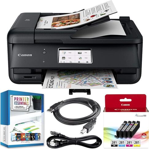 Canon Pixma TR8620a Wireless All-in-One Printer for Home Office w/Copy, Scanner, Fax, Mobile Print, Auto Document Feeder, Photo Printing Bundle with DGE USB Cable + Small Business Software Kit in Saudi Arabia