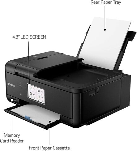 Canon Pixma TR8620a Wireless All-in-One Printer for Home Office w/Copy, Scanner, Fax, Mobile Print, Auto Document Feeder, Photo Printing Bundle with DGE USB Cable + Small Business Software Kit in Saudi Arabia