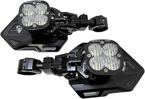 مرايا UTVDistribution Chupacabra Offroad Cuero Baja UTV مع طقم إضاءة LED لسرب أبيض من Baja (مجموعة من 2) (مشابك 1-3/4 بوصة) in Kuwait