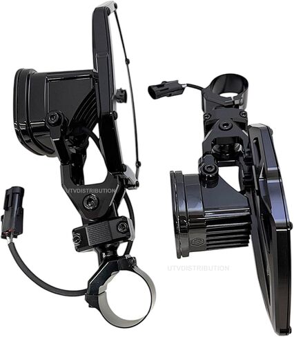 مرايا UTVDistribution Chupacabra Offroad Cuero Baja UTV مع طقم إضاءة LED لسرب أبيض من Baja (مجموعة من 2) (مشابك 1-3/4 بوصة) in Kuwait