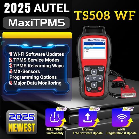 Autel TPMS Programming Tool MaxiTPMS TS508WF, TPMS Relearn and Reset Tool, MX Sensor Programmer, DTCs Check, Quick and Advanced Mode, Tire Sensor ID Read and Clone, Up of TS408 TS508 TS501 Scan Tool in Saudi Arabia