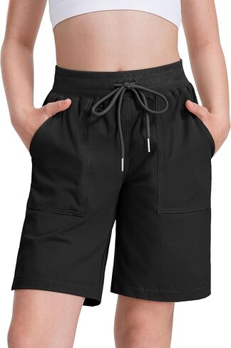 HASMES Girls Athletic Bermuda Shorts with Pockets Lightweight Quick Dry Hiking Cargo Running Shorts for Kids 7-14Y in Saudi Arabia