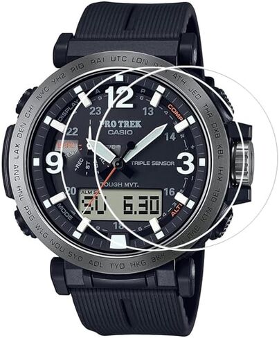 واقي شاشة Walieoka متوافق مع سلسلة Casio PRW-6611، طبقة واقية من الزجاج المقوى بقوة 9H، شفاف كريستالي مقاوم للخدش [عبوة من قطعتين] in Saudi Arabia