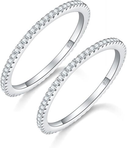 MINDDHA مطلية بالذهب عيار 14 قيراط - أساور أبدية مقلدة من الألماس مقلدة قابلة للتكديس / فضية، خواتم ذهبية للنساء - 1.5 مم، حلقات تكديس 2 مم لـ Oura Gen 4/ Oura Gen 3، مقاس 4-12 in Kuwait