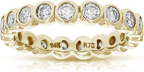 VIR JEWELS 1.50 قيراط خاتم الماس الخلود خاتم الزواج 14 قيراط من الذهب الأصفر in Saudi Arabia