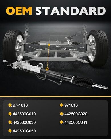 رف وترس توجيه هيدروليكي، متوافق مع 2000-2006 Toyota Tundra 3.4 4.0 4.7 L، 2001-2007 Toyota Sequoia 4.7L، مجموعة رف تروس التوجيه، استبدال #97-1618، 442500C010، 442500C020 in Kuwait
