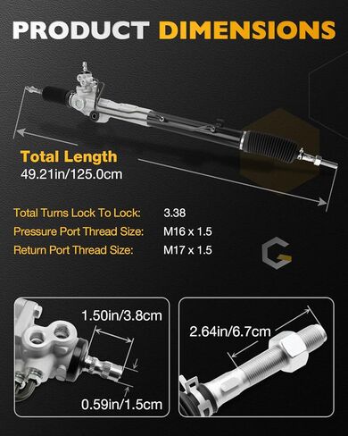 رف وترس توجيه هيدروليكي، متوافق مع 2000-2006 Toyota Tundra 3.4 4.0 4.7 L، 2001-2007 Toyota Sequoia 4.7L، مجموعة رف تروس التوجيه، استبدال #97-1618، 442500C010، 442500C020 in Kuwait