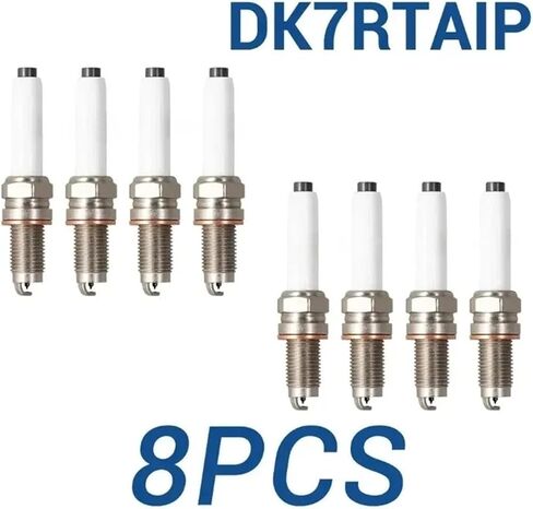 2-8 قطعة إيريديوم البلاتين شمعات الإشعال الشعلة DK7RTAIP الشموع متوافقة لشركة فولكس فاجن 101905606A 04E905602A 04C905606A PKER7A8EGS(95463)(8 قطع DK7RTAIP) in Kuwait