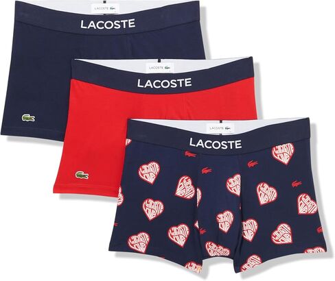 سروال رجالي من Lacoste مصنوع من القطن القابل للتمدد بطباعة قطرية، عبوة من 3 قطع in Kuwait