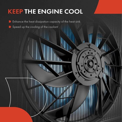مجموعة مروحة مكثف A-Premium A/C متوافقة مع موديلات مختارة من Audi - A6 Quattro 2000-2004، Allroad Quattro 2001-2005، S4 2001-2002، S6 2002-2003 - استبدال # 4B3959457، 8D0959457A in Kuwait
