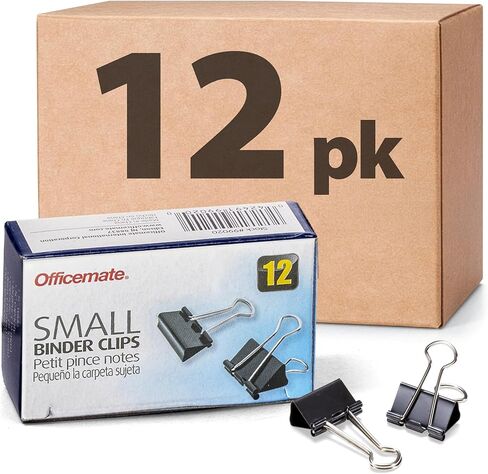 Officemate Small Binder Clips, Black, 12 Boxes of 1 Dozen Each (144 Total) (99020) in Kuwait