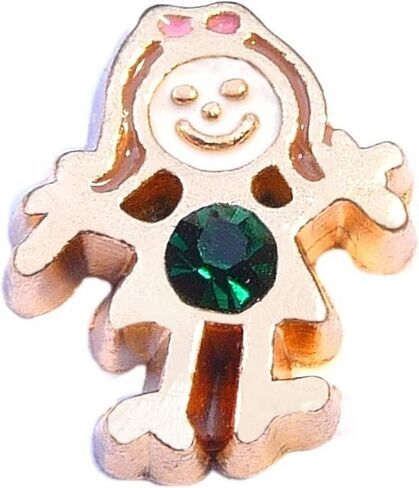 Goldtone Girl Birthstone قد دلاية عائمة in Saudi Arabia